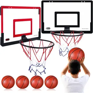 2 count Mini Basketball Hoop with 4 Basketball, Sticky Hook, Pump, Indoor No Drilling Basket Ball Hoop Decompress Game for  Adult Gift