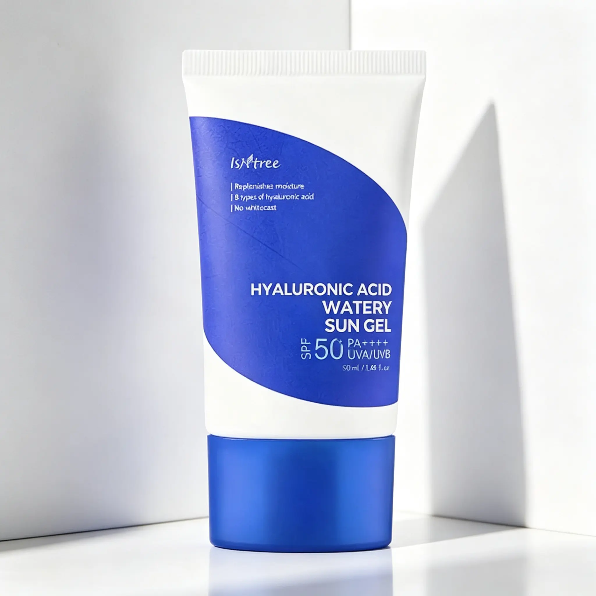 ISNTREE Hyaluronic Acid Watery Sun Gel, SPF 50 PA++++, 50 ml Korean Facial Sunscreen - Smooth, UV-Protective, No Whitecast, Lightweight, Hydrating for Sensitive Skin