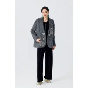 TCH - New Light luxury | Trendy brand | Goldfish hot stamping | Suit jacket | New fashionable wide version woolen jacket