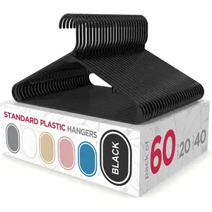 Durable Plastic Hangers for Clothes, Coats & Shirts - Thick, Tough & Space Saving - Ideal for Everyday Use, Closet Essentials & Basics
