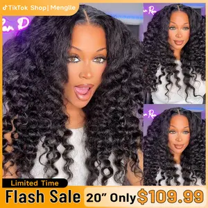 [New In 13x4 Wig] Menglle Yaki Loose Wave Fluffy Bounce Wand Curly 13x4 Wig Human Hair Clear Lace 200% Density Glueless Lace Front Wig Pre-Cut Lace Pre-Bleached Hairline Pre-plucked Hairline Beginner-Friendly#springfresh#GiftedInLove