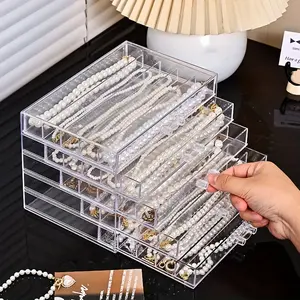 5-layer beaded necklace storage box, pull-out multi-functional storage box, functional storage box, dresser drawer box, desktop small storage box, furniture, office finishing artifact, jewelry, Jewelry Display Drawer, lipstick drawer storage box