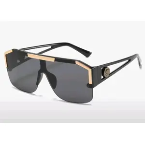 1pc Large Frame Casual Golden Metal Accessory, Vintage 90s Classic UV Protection Unisex Black Tortoiseshell Eyeglasses, Beach Party Holiday Sunglasses Fashionable Shade Elegant Outfit Family Outings Travel Vacation Holiday