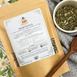 Sereni•Tea: Loose-Leaf Herbal Tea Blend For Clarity, Balance, & Calm (Caffeine-Free) Traditional Calming Herbal Beverage with Skullcap, Passionflower, Lemon Balm ,& Spearmint - 2.5oz Bag