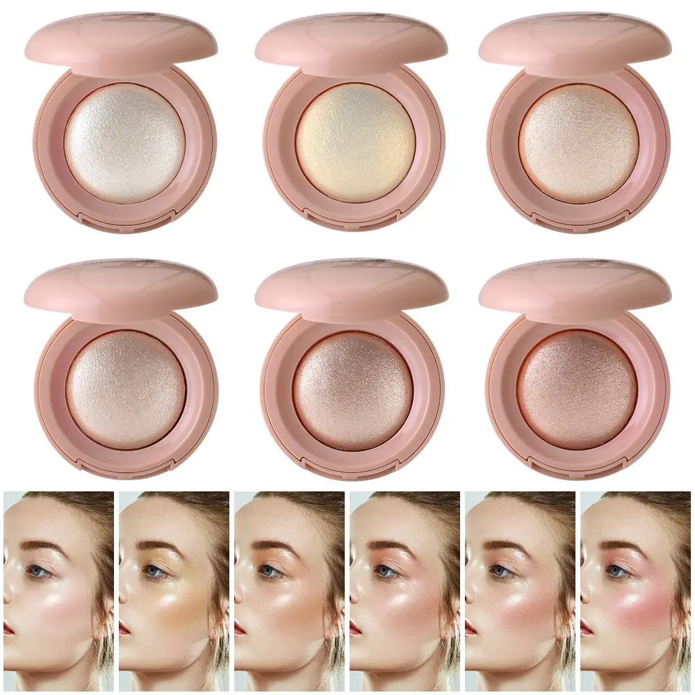 Subtle Shimmer Highlighting Powder for Face, Smooth Radiant Glow with Waterproof Long Wear for Work and Casual Looks