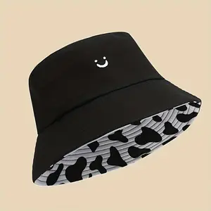 Funky Reversible Bucket Hat - 100% Polyester Woven Fisherman Cap for Men and Women, Machine Washable - Pack of 1 Animal Print Snapback