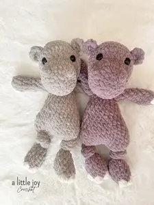 Crochet Hippo Lovey, Crochet Lovey, Crochet Hippopotamus, Amigurumi Hippo, Plush Hippo, Stuffed Animal Hippo