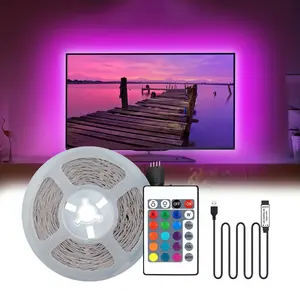 5v RGB Lighting TV Background LED Strip Light, 24 Key IR Controller, Remote Control, Cuttable Design, Easy Installation, DIY, Bedroom, Room, Home Theater, Party Decor, Festive Decoration, TV Led Lights