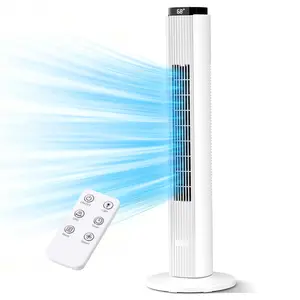 Summervibes【NOT AC】Antarctic Star 37 Inch Tower Fan - Portable Electric Oscillating Fan,LED Display With Touch And Remote Control, Quiet Operation, 6 Speed Settings & Timer Function, Bladeless Floor Standing Fan for Bedroom, Office & Indoor[No Cooling] su