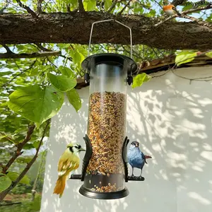 Large Hanging Bird Feeder, Automatic Transparent Bird Food Dispenser
