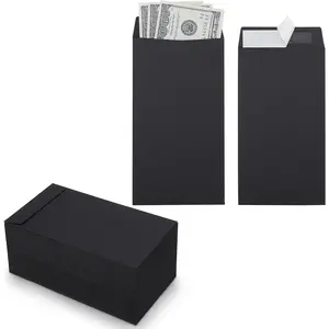 100 Pack  Envelopes Self adhesive 6.7x3.5 Inch, Fit for Envelope  Saving Challenge, Black 120 GSM Thick  Envelopes for , Budgeting, Tips, Check,  & Tickets