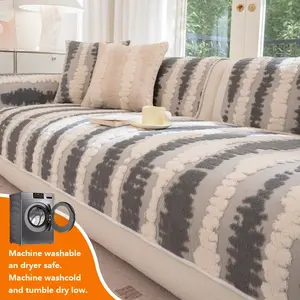 1pc sofa cover Soft Plush Dustproof Sofa Slipcover, Pet-Friendly Non-Slip Protection, Fits 2 to 4 Seater Sofas, Durable Cushion Covers