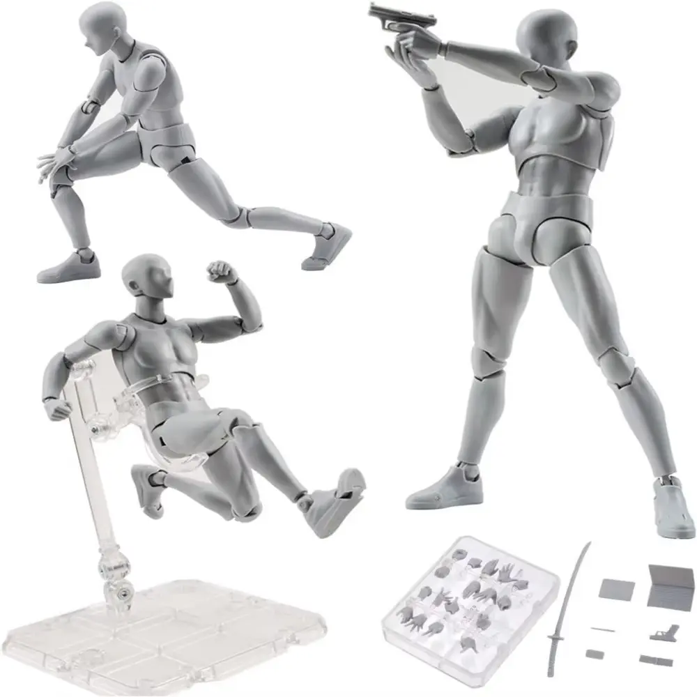 Articulating Figurines - Male/Female Body Kun/Chan Anime Figure Toys with Dynamic Pose Joints, Draw Mannequin Models for Party Gifts & Housewarming Home Supplies, Action Figure Toy