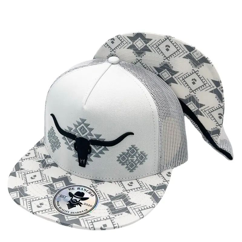 De Rancho Longhorn Calavera (White) DR290
