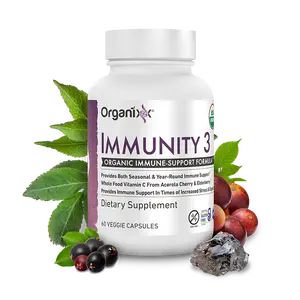 Organixx Immunity 3 Immune Support Supplement – Vitamin C, Zinc, Elderberry – Whole Food Immune Defense for Adults & Kids, Greater Absorption, Non GMO, 60 Capsules Natural Healthcare Edible Dietary