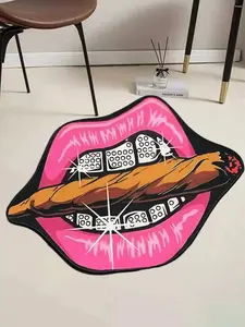 Y2K Pink Lip Carpet For Dorm Room