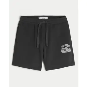 Hollister Above-The-Knee Logo Graphic Baggy Fleece Shorts