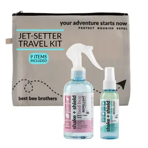 Best Bee Brothers Bed Bug & No-See-Ums Spray Plant-Based Travel Bug Repellent Kit Jet Setter Pink (9 pcs)