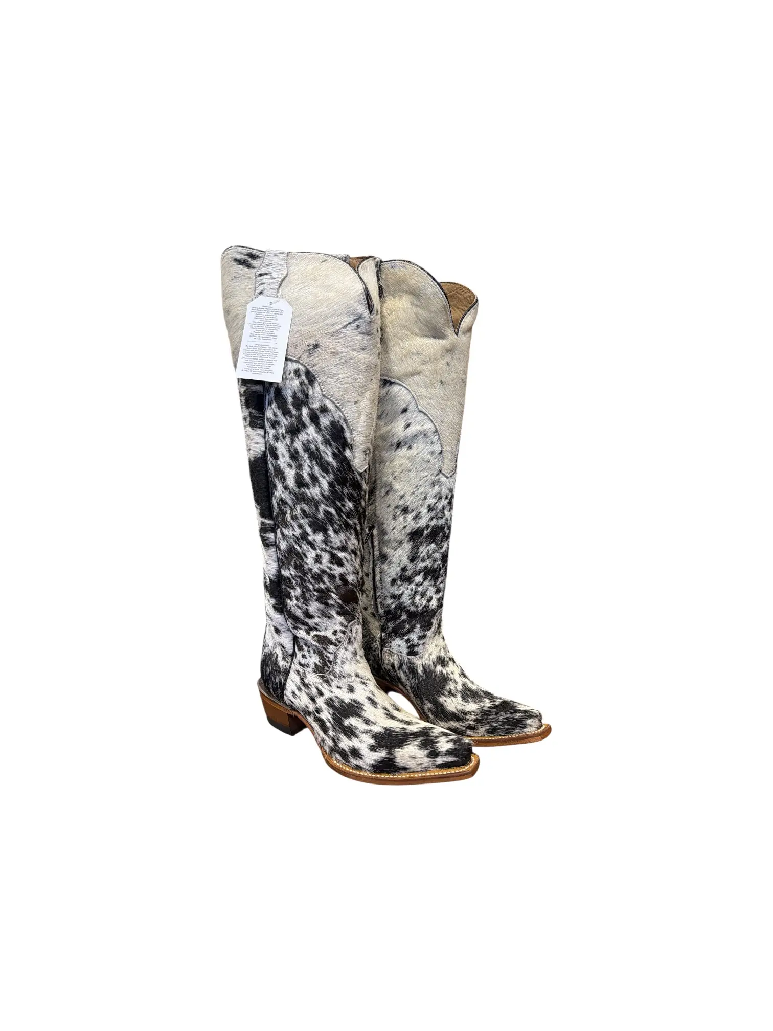 Women's Ironranch Classic High-Top Cow Print Pointed-Toe Faux Fur Boots - Stylish Footwear to Enhance Shoe Collections