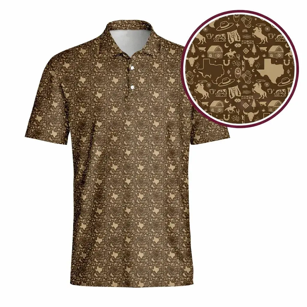 2026 Texas Cowboy Golf Polo Shirt for Men featuring Lightweight Performance Comfort and Western Style