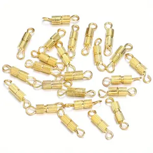 10pcs Spiral Bracelet Necklace Clasp Striped Vertical Connection Screw Buckle Twist Buckle DIY Jewelry Accessories Adjustable Clasp