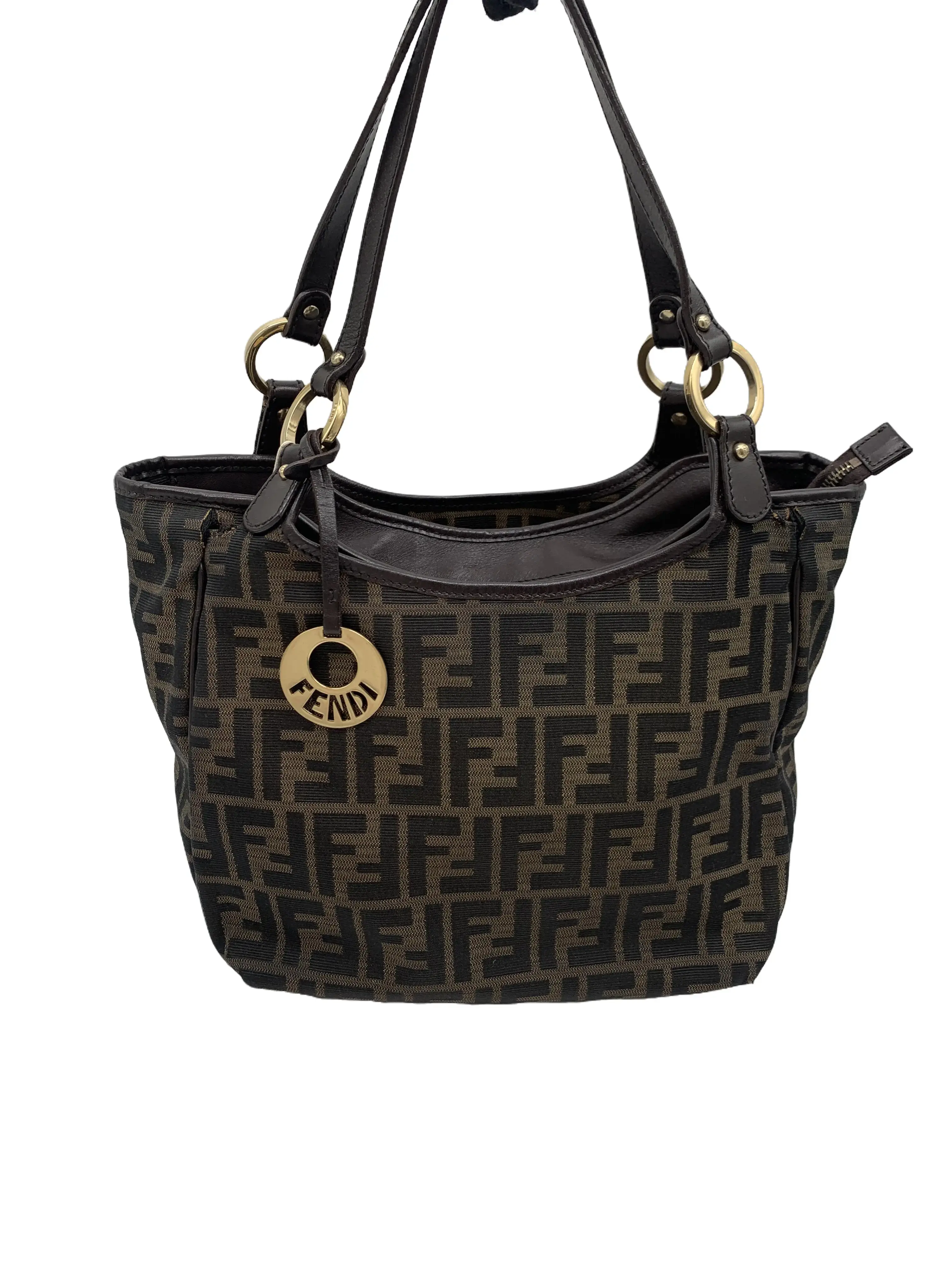 Pre-owned FENDI FF Monogram Large Capacity Commute Tote Handbag/wj07119223/9223