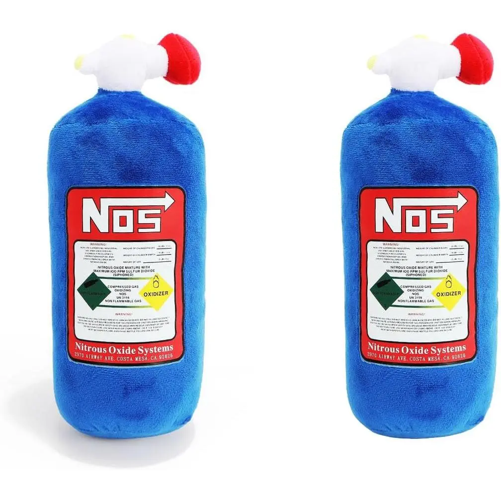 NOS 11 in Bottle-Shape Car Neck Pillows, 2-Pack Soft Plush Ergonomic Support Cushions with Adjustable Rope & Cotton Material, Car Accessories for Driving, Travel Sleep Aid & Relaxation