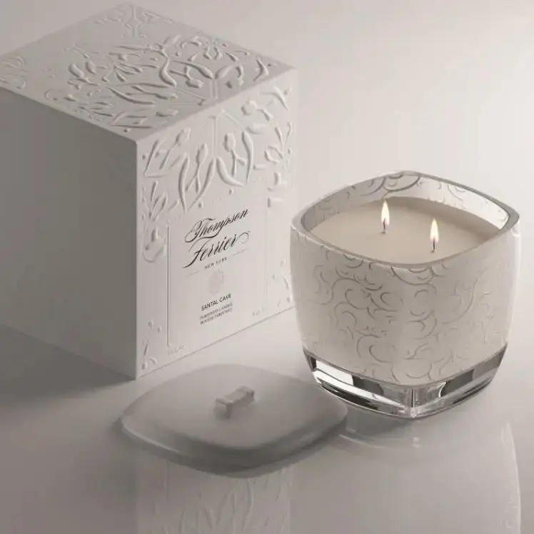 Santal Cave Candle by Thompson Ferrier - Elegant Minimalist Design for Home & Office Use, Hand-Poured Luxury Glass Vessel, Long-Lasting Fragrance, 90-100 Hours Burn Time