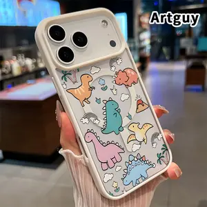 Magnetic  Phone Case for  iPhone 17 Pro Max Air 16 15 14 Plus 16E 13 12 11 X mini XS XR Dinosaur Park Pattern TPU Shockproof Anti-Scratch Stylish Smartphone Cover