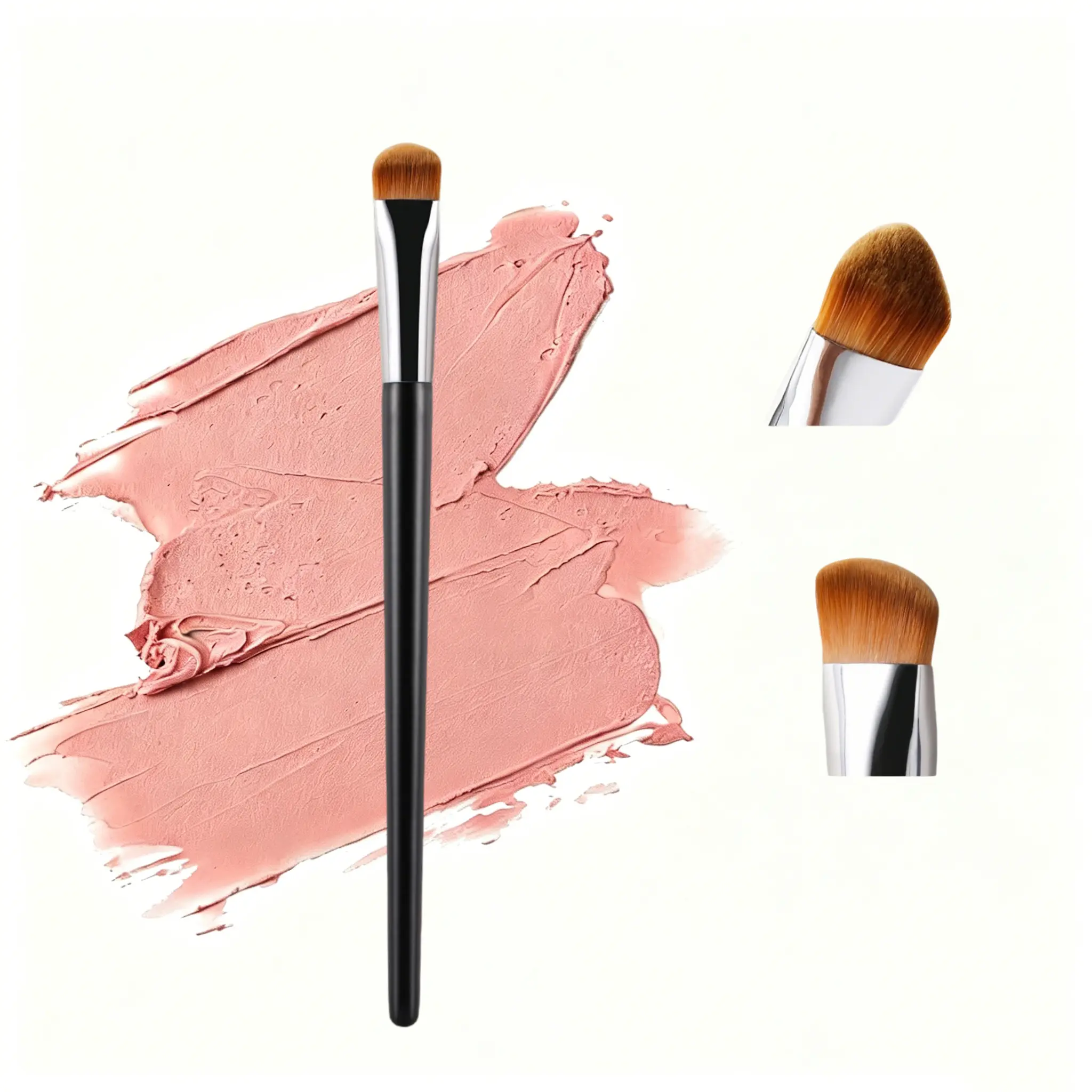 Small Triangle Under Eye Concealer Brush - Precise Coverage for Dark Circles, Blemishes, Easy Blending for Concealer, Contour, Cream-Liquid Face Makeup