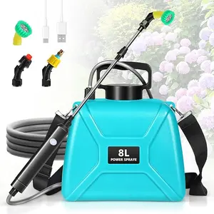 2 Gallon Electric Garden Sprayer, Upgrade Battery Powered Sprayer with 3 Mist Nozzles, Rechargeable Handle, Retractable Wand, Sprayer with Adjustable Shoulder Strap for Lawn,Garden,Cleaning,Yard