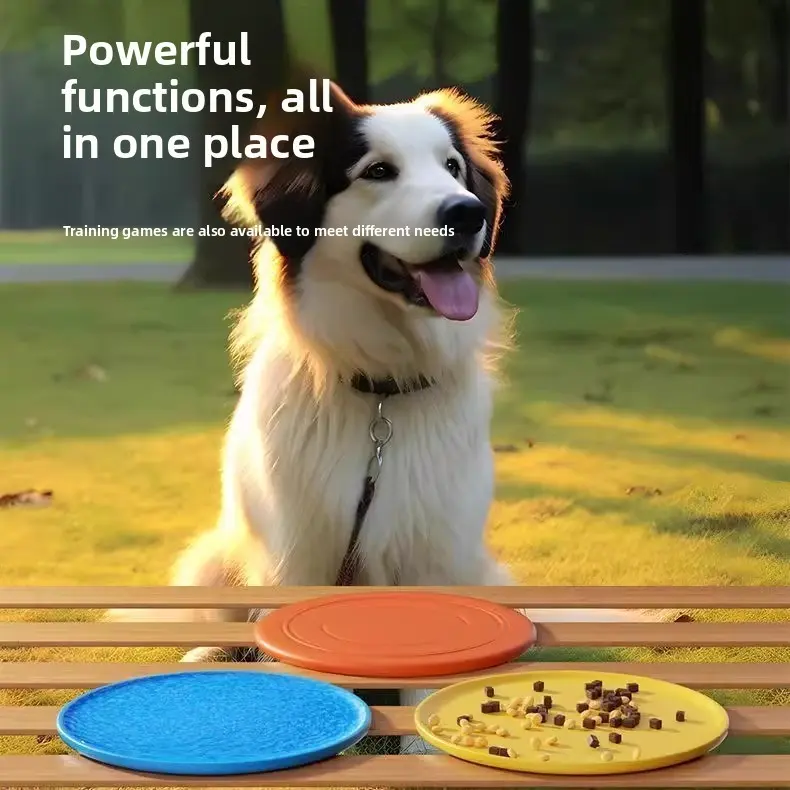 Rubber Soft Dog Frisbee - Durable Chew-Resistant Stain-Resistant Training Disc, Inflatable Balls Set - Pet Training Toy for Border Collie, Golden Retriever - Safe Fetch Accessory