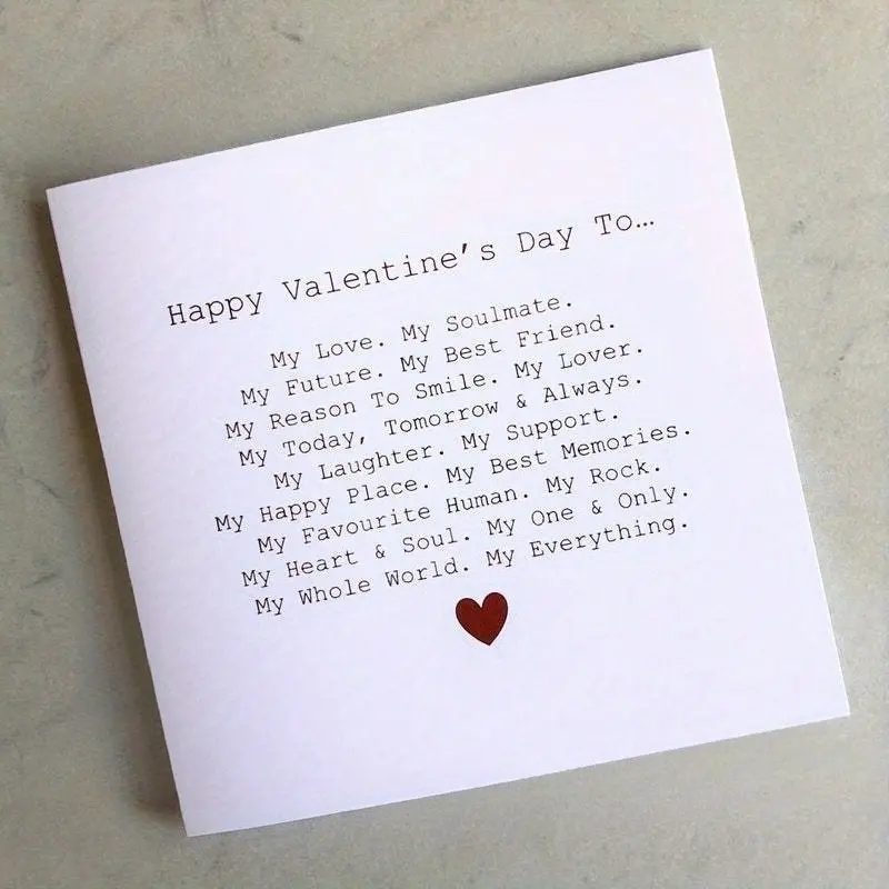 1pc  My Everything Valentines Card - Poem Valentine's Card For Partner - Valentine's Day Card - Valentine's Card For Him Or Her - Positive Message Card - Red Foil