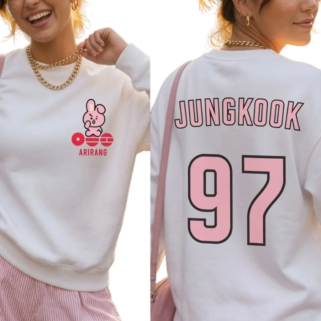 Women's Arirang 2-Sided Pullover Sweatshirt, Kpop Boy Group Inspired Crewneck, Fan Merch, Concert Tour Outfit