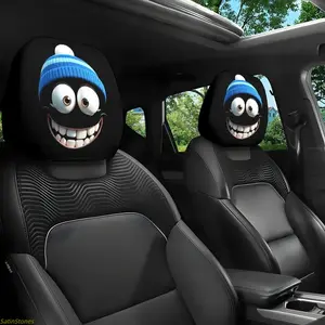 2 Pack Cartoon Character Car Headrest Covers, Universal Fit for Cars and Trucks, Designed for Holidays, Seat Protector Covers, Car Seat Decoration