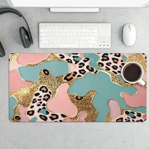 Abstract Leopard Print 31.5x15.75 in Extended Desk Mat, Large Gaming Mouse Pad, Non-Slip Base for Office & Gaming Setupe