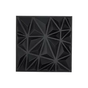 33-Pack 3D PVC Wall Panels With 11.81-Inch By 11.81-Inch Diamond Pattern, 32 Sq.Ft Coverage, Matte Black Finish, Decorative Lightweight Interior Wall Panels, Easy DIY Installation, No Grout, Acoustic Enhancement For Modern Homes