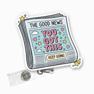 You Got This Badge Reel Motivational Retractable ID Holder with Alligator Clip for Nurses Medical Office Staff