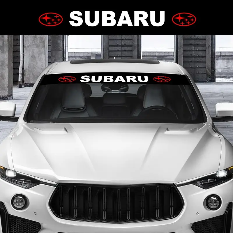 Subaru Car Windshield Sticker, Waterproof Sunproof High Temperature Resistant Decoration, Custom Style Modification Decal, Fits All Models, Car Decorative Sticker, Car Window Decal