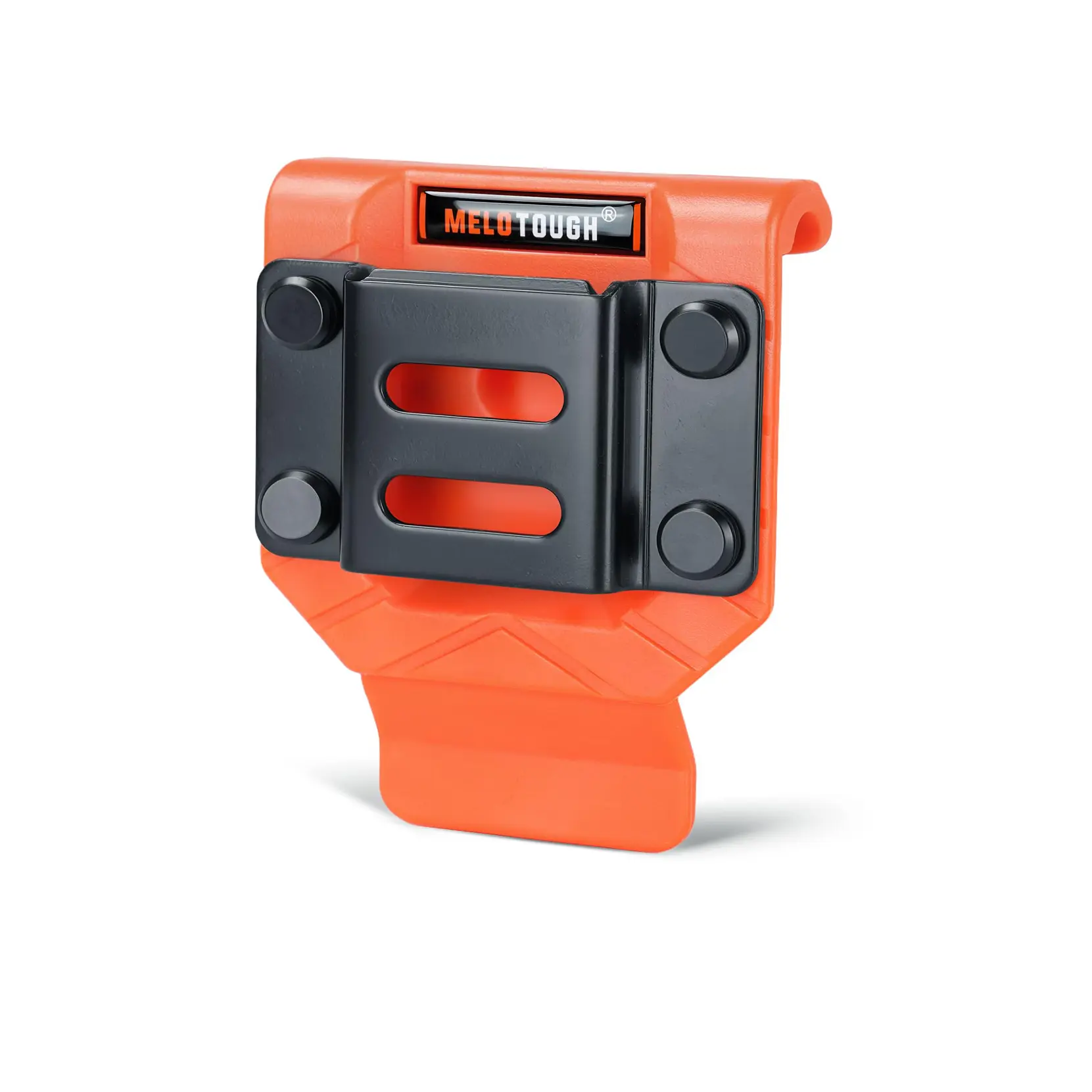 MELOTOUGH Heavy Duty Slim Tool Belt Organizer Drill Holder - Impact-Resistant Orange ABS Holster, Rivet-Reinforced, 2.7" Belt-Fit, Impact Driver/Tape Measure Clip, Fast Tool Swaps, Accessories for Carpenters, Tool Organizer Accessories, Construction Tool