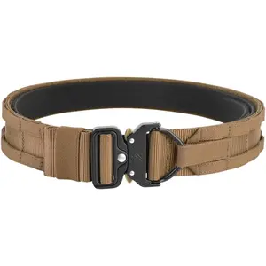KRYDEX 1.75" Quick Release Tactical Belt - MOLLE Inner/Outer Battle Belt with D Ring Heavy Duty Nylon Duty Belt for Law Enforcement Military Airsoft Shooting