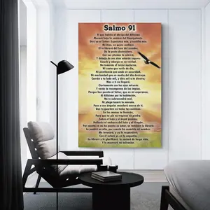 Salmo 91Spanish Bible Verse Spanish Psalm 91 Art Poster Canvas Painting Posters And Wall Art Pictures Are Used For Room Aesthetics And Decoration Photo Artwork Ornaments Artistic(Poster only frameless)