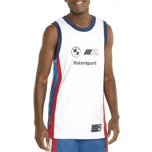 PUMA Mens Bmw M Motorsport Retro Sleeveless Jersey Casual - White