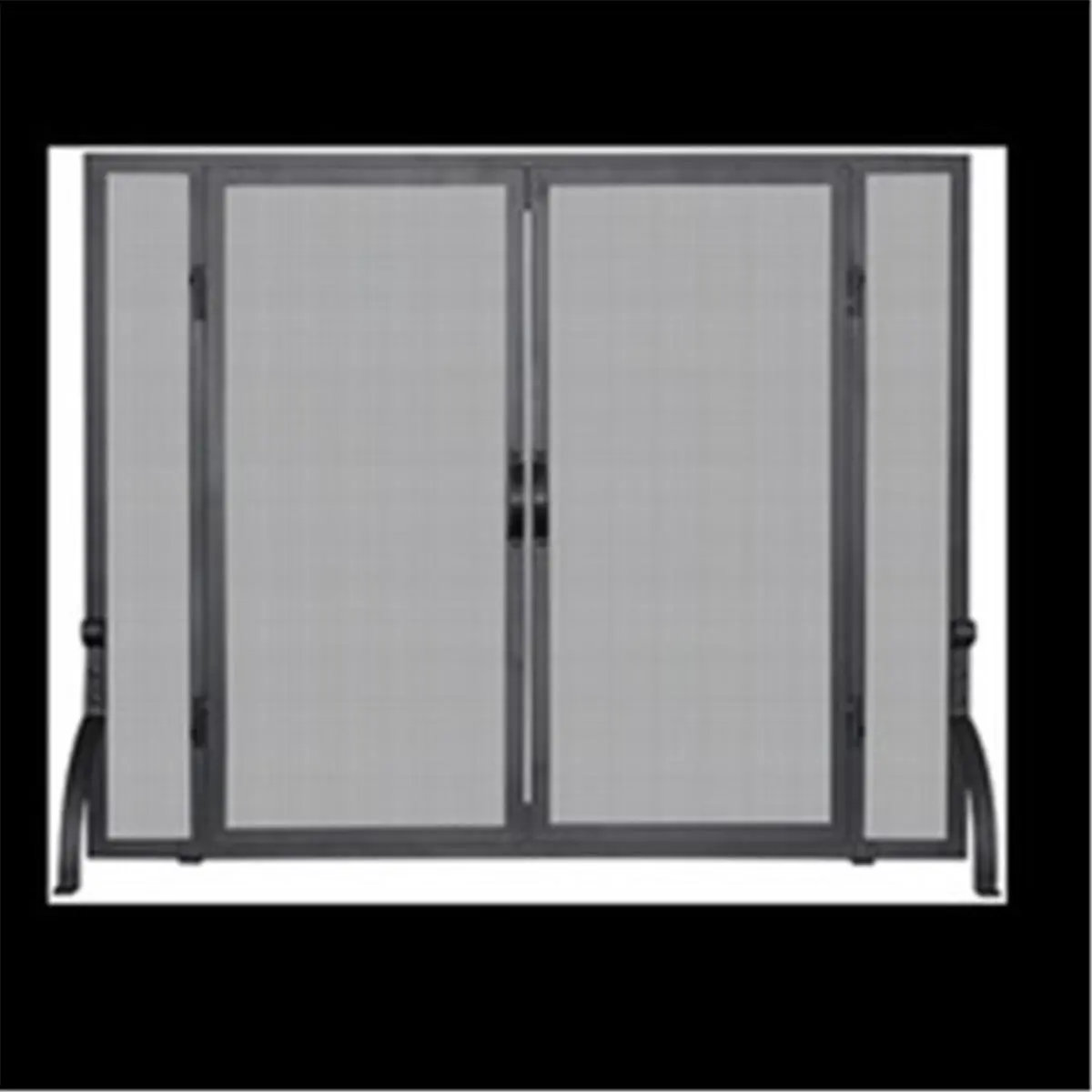 Uniflame Black Wrought Iron Medium Single-Panel Fireplace Screen with Mesh Door