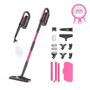 Schenley 19-in-1 Steam Mop Dual-Rod Design with Detachable Handheld Steamer for Walls, Grouts, Hard Floors, Tiles, includes Multi-purpose Accessories, Washable Microfiber Pads and Disposable Pads