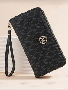 Designer style textured wristlet wallet for women