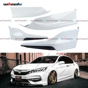 2016-2017 Honda Accord 4-Door Car Vehicle - 4-Piece ACR Style White Front/Rear Bumper Corner Lip Splitter Kit (Excl Sport & Sport Special) , Honda Accord, ACR Style Kit