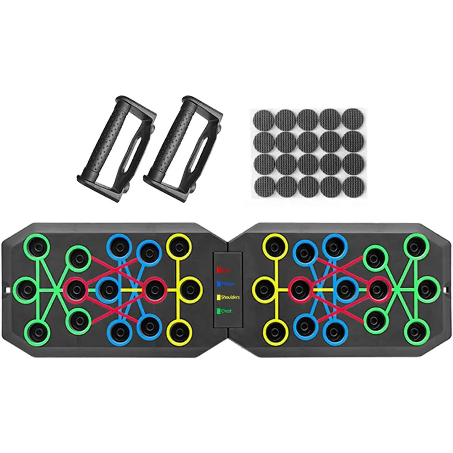 2025Portable Multifunctional Push-up Board Set with Handles Foldable Fitness Equipment for Chest Abdomen Arms and Back Training Workout Station Push Up Stand