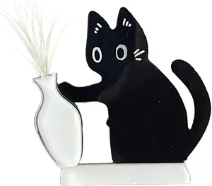 Cat Whisker Keepsake Magnet Acrylic Pet Memorial Decor Refrigerator Ornament Cute Desk Wall Decor Cat Fur Holder