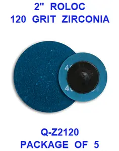 2  INCH  ZIRCONIA  ROLOC  120  GRIT  (5PACK)